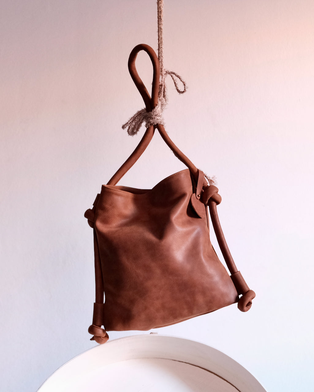 Hayat Backpack/Shoulder Bag - Cognac Leather